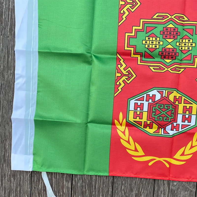 xvggdg  New 90x150cm Large Turkmenistan   Flag Polyester the  Turkmenistan  National Banner Home Decor