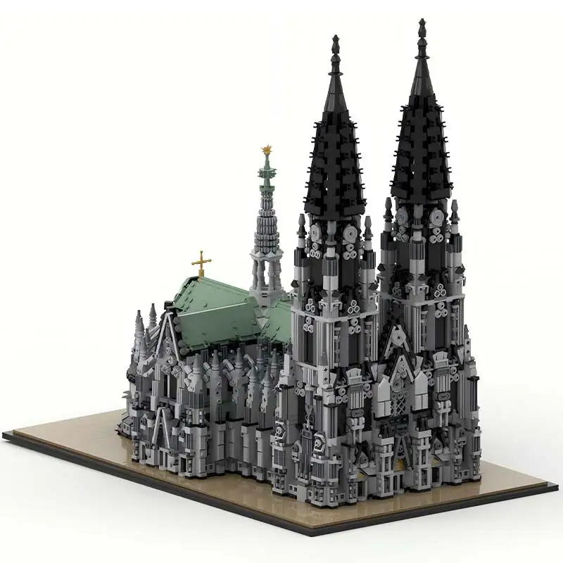 Famous City Medieval Church Bricks Model Cologne Cathedral Modular Architecture Creative Building Blocks Kid's Toys Xmas Gifts