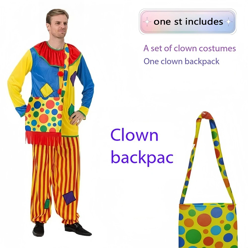

Adult Cosplay Costumes Man Role-Playing Costume Jumpsuits Stage Performance Suit Carnival Party Clothing Wig Clown Clothes