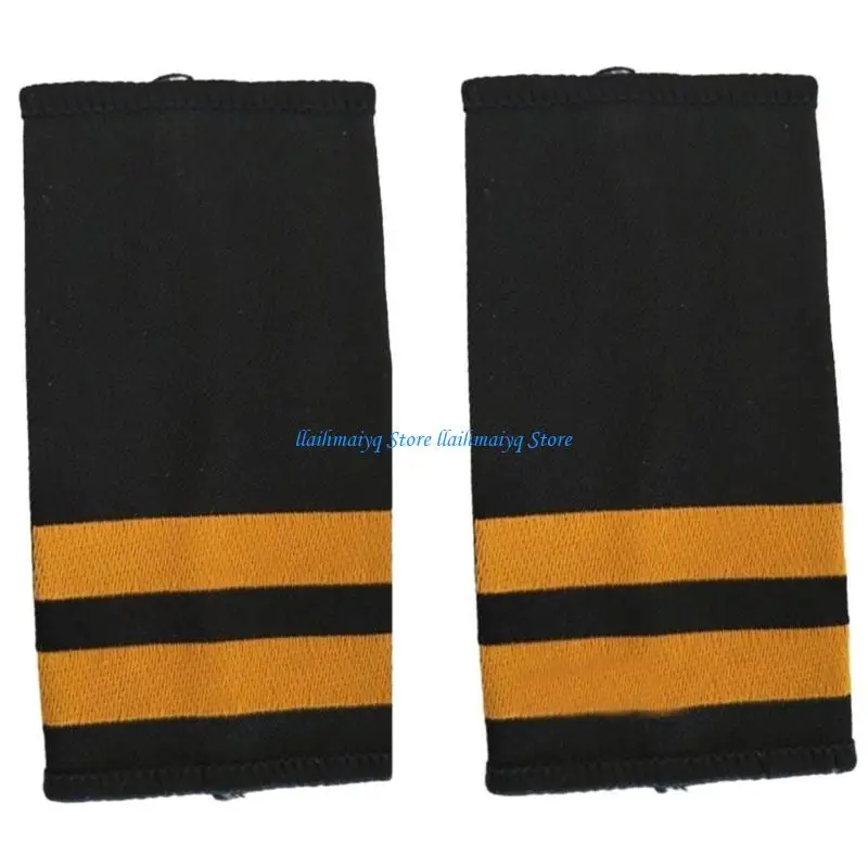 

573B 2PCS Captain Uniform Epaulets Uniform Epaulets Shouler Boards for Parties