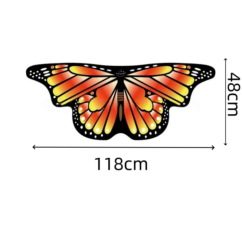 أطفال هالوين زي مجموعة مضحك الشيفون فراشة أجنحة الرأس ، قناع ، عقال أداء تأثيري الدعائم قزم أجنحة الملاك ازياء