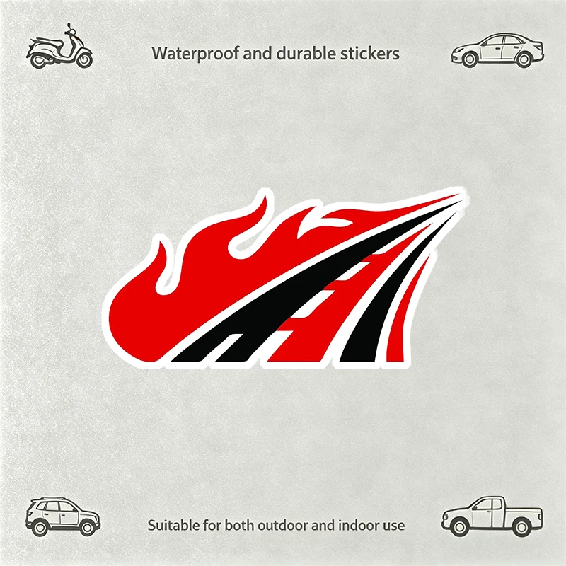 Red Black Flame Speed Line Car Sticker Decal Racing Vinyl Auto Bumper Hood Window Decals Waterproof Graphics