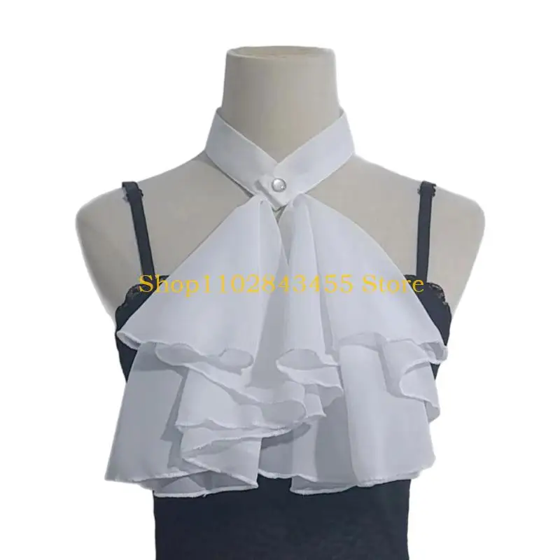 49MC Neckpiece Historical Reenactment Ruffle Jabot Victorian Fake Collar