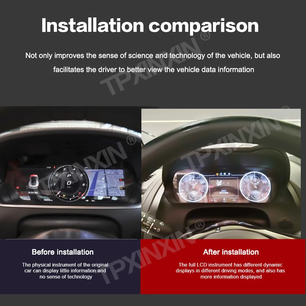 12.3 Inch Digital Cluster For Jaguar F-TYPE 2013-2023 LCD Instrument Panel Speedometer Odometer Dashboard Display Stereo Auto