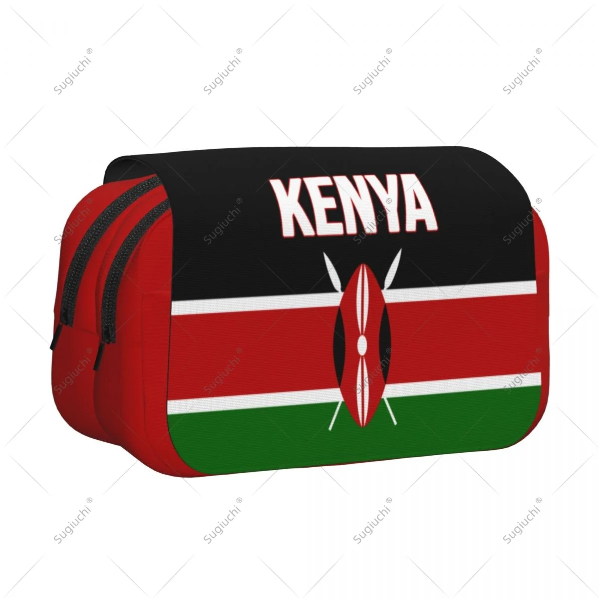 Estuche para lápices, bolsas para tijeras, bandera de Kenia 3D, tela Oxford de doble capa, estuche para bolígrafos de almacenamiento de papelería