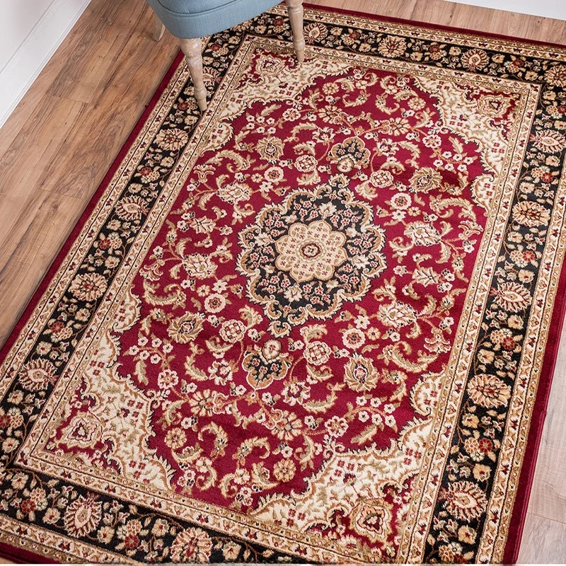 

Ковер с персидским узором в американском стиле для гостиной, спальни, под чайный столик, напольный коврик, машинная стирка, прямоугольный, домашний текстиль