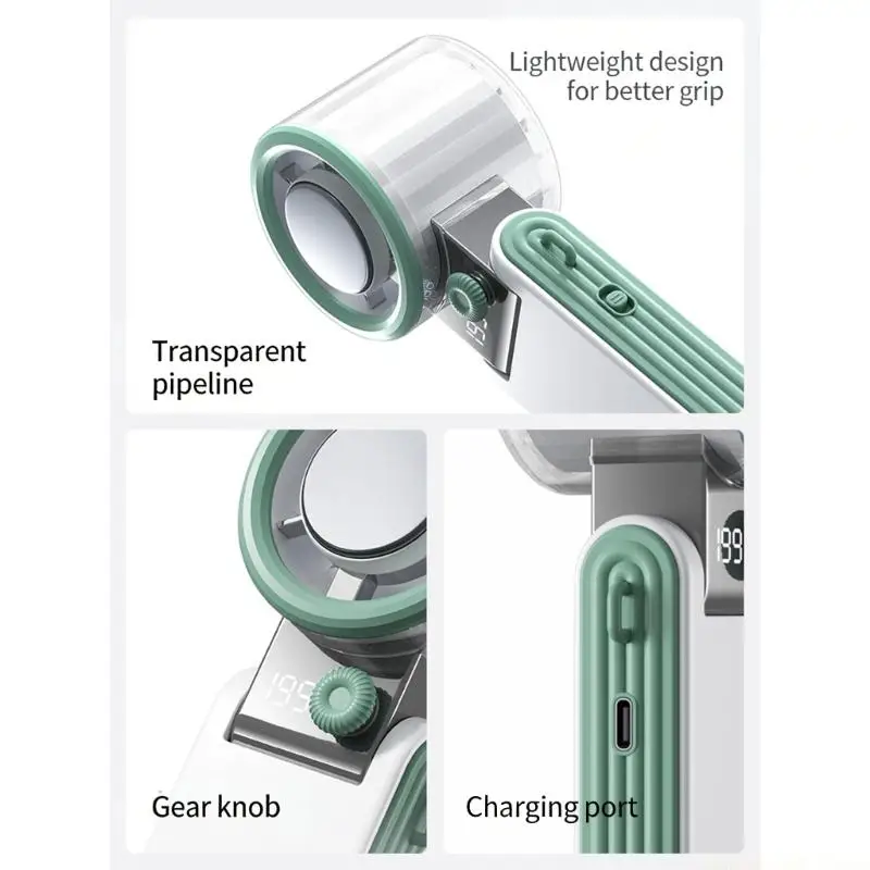 Portable Handheld Fan With 199 Speed Setting And Semiconductor Cooling Technology
