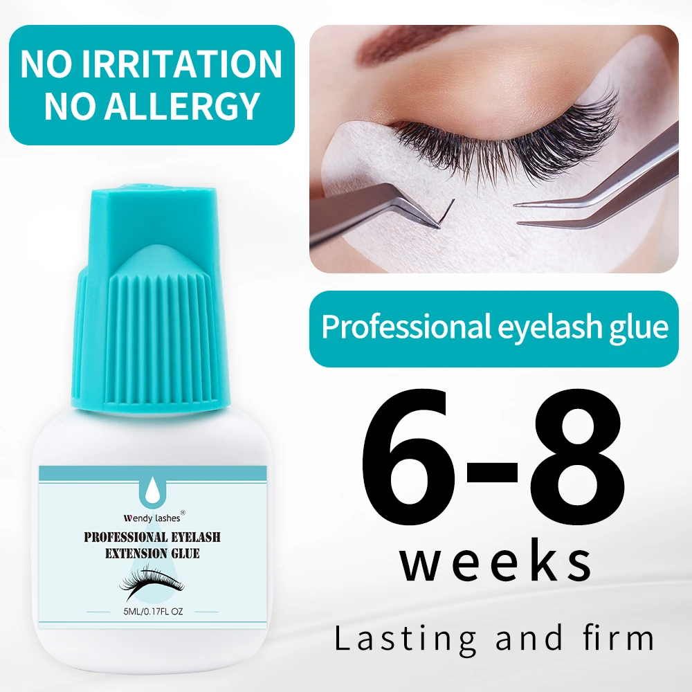 5ml Professional Lashes Glue 6-8weeks Long Lasting Eyelashes Extension Glue 1Second Quick Drying Lash Glue Low Smell Wendy Lash