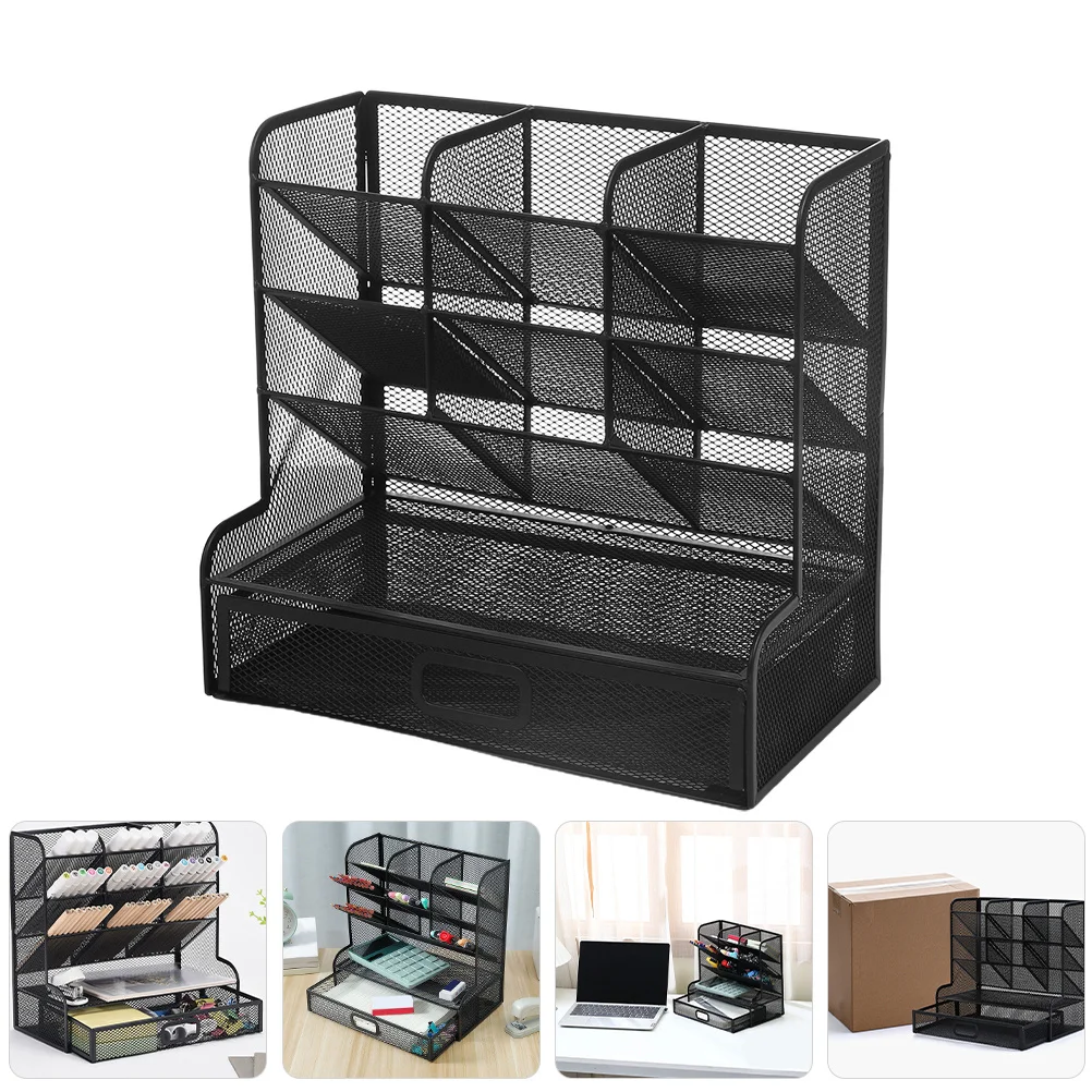 

Multilayer File Storage Box Space Saving Desktop Organizer for Stationery Office Supplies Art Materials Home School Use