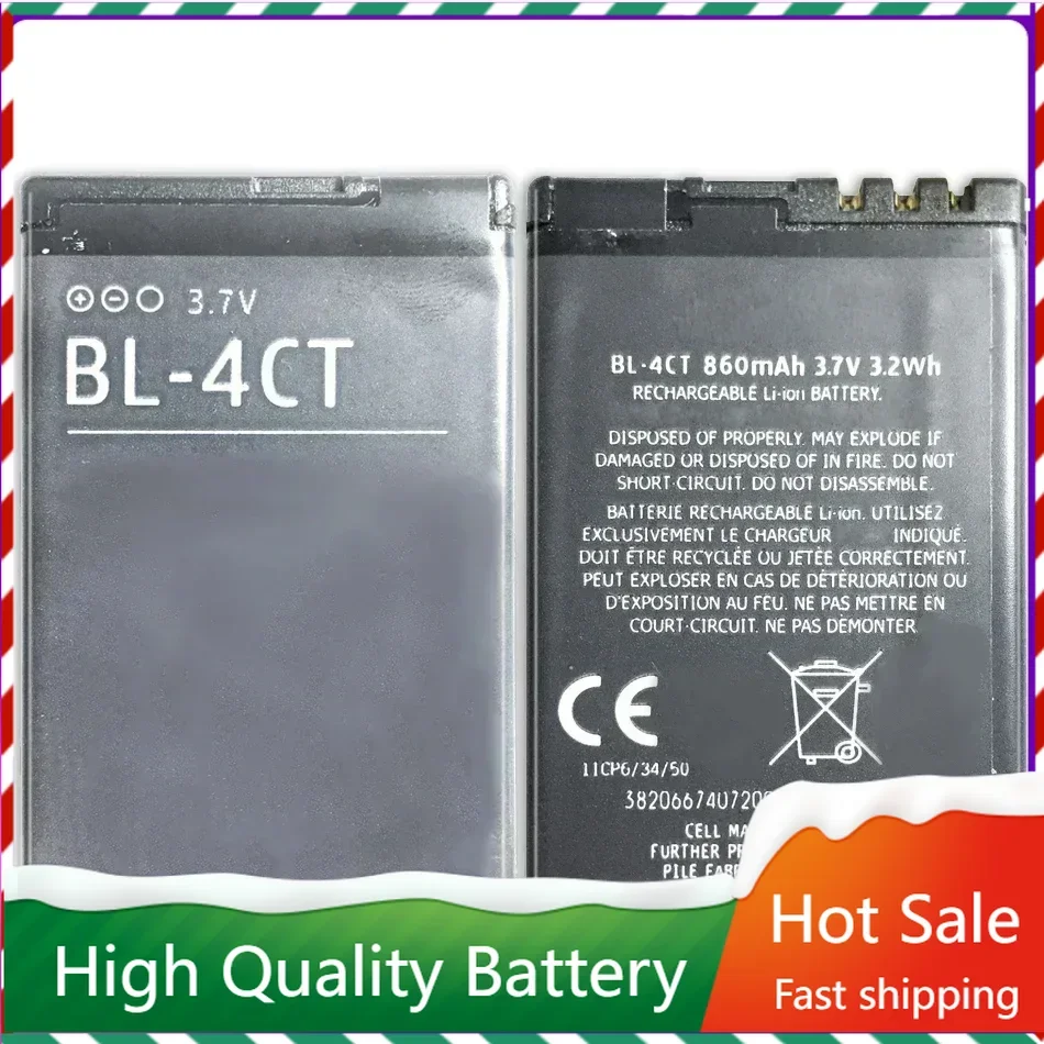 Cell Phone Battery BL-4CT 860mAh for Nokia 5310 6700S X3 X3-00 7230 7310C 5630 2720A 7210C 6600F BL 4CT Portable Batteries