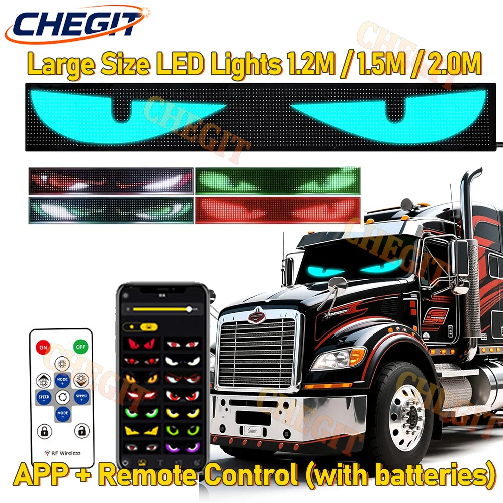 

2M Large Sceen LED App Remote Control Devil's Eye Truck Car Interior Decoration Ambient Light Custom Text Pattern Lighting