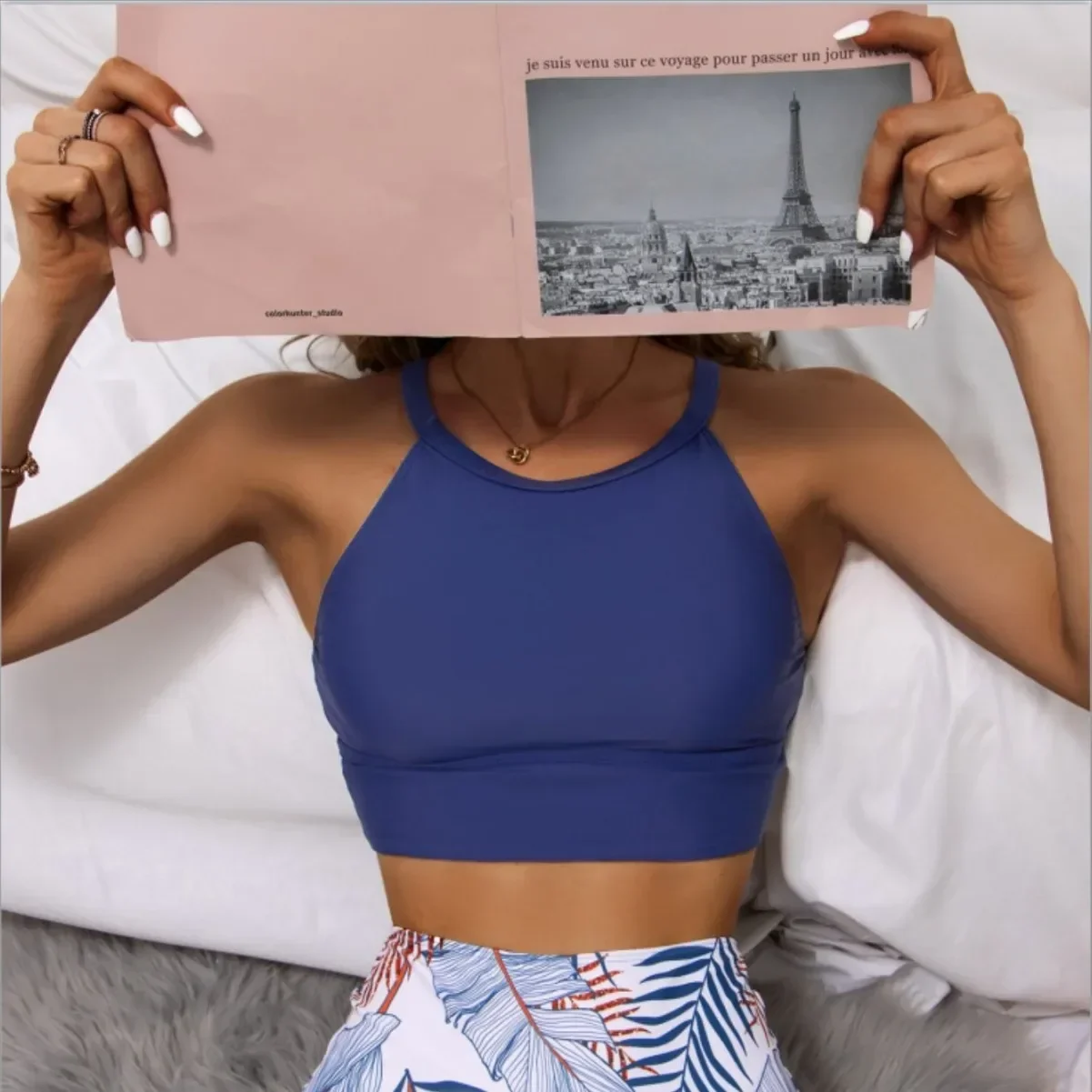 Nylon Pure Kleur Sexy Bikini Badpak Hoge Taille Panty Tweedelige Set Zwemkostuum Damesmode Badmode Tankini