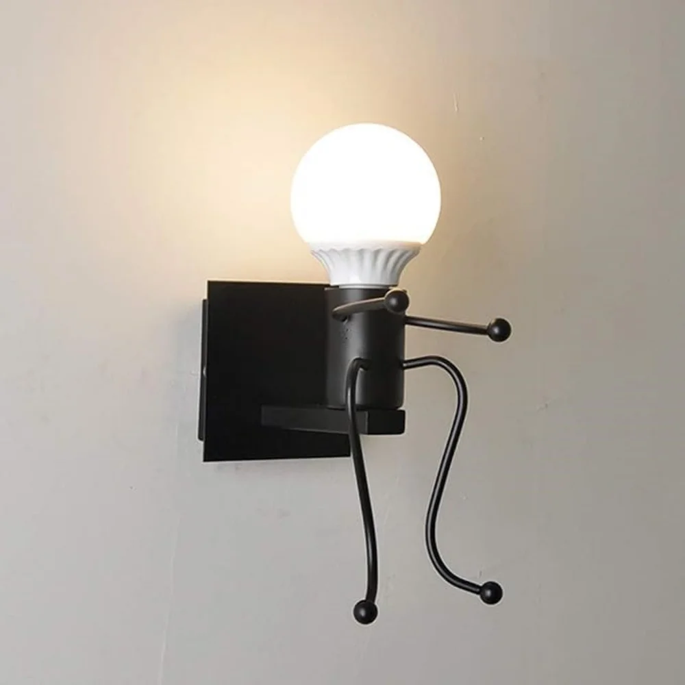 Humanoid Creative Wall Light Modern Wall Lamp Simple Wall Lights for Children's Room Bedroom Bedside Stairs Restaurant Kitchen
