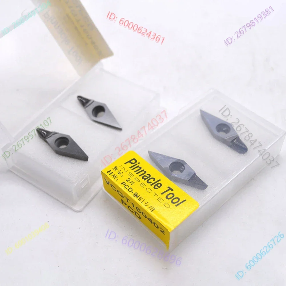 

2 шт. VCGT160402 PCD вставка карбид с ЧПУ токарный станок медный поликристаллический алмазный концевой фрезерный инструмент для алюминия