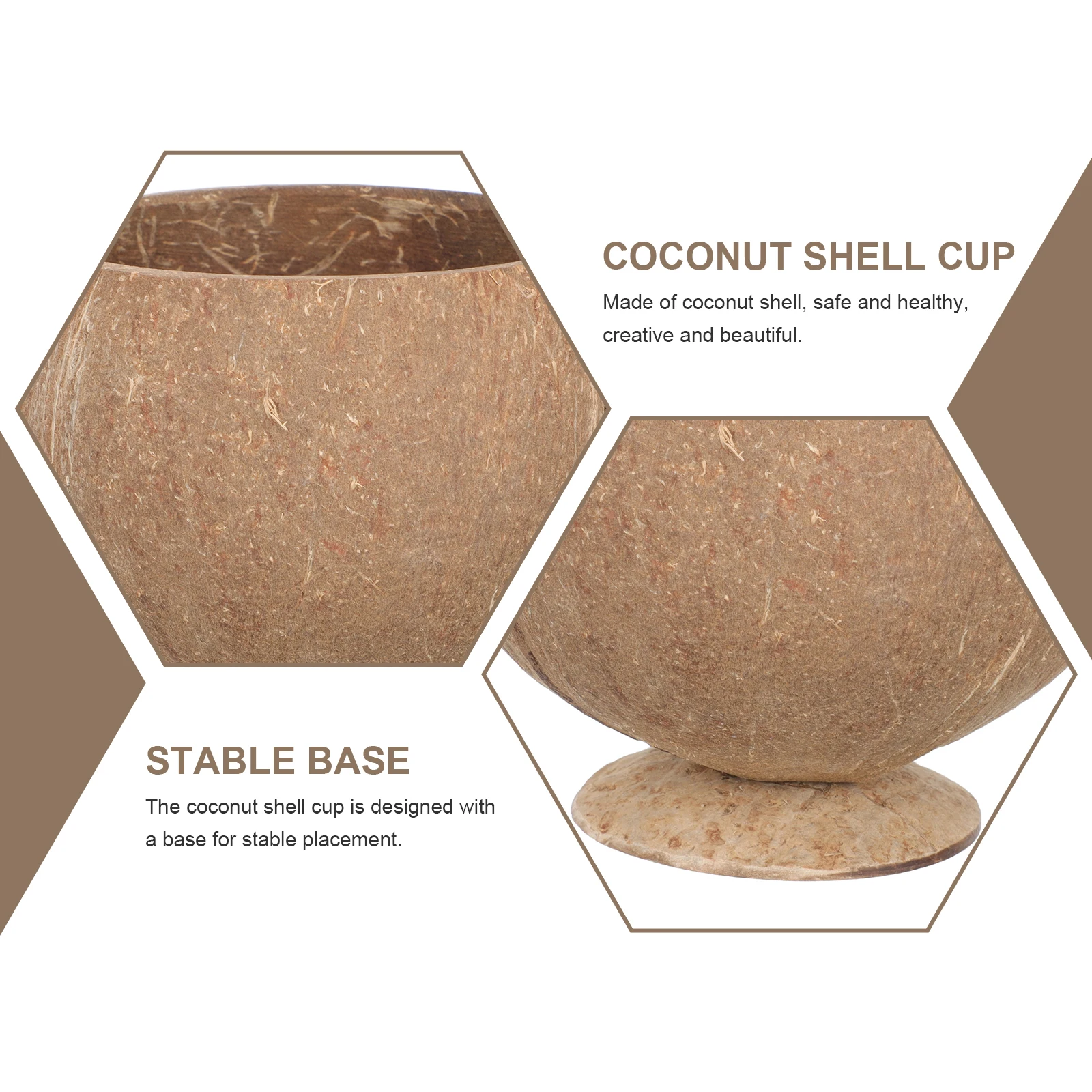 

1 set 1 Set Coconut-Shell Cup Natural Beverage Container For Dessert Coffee Milk Tea Cocktail Serving Kitchen Restaurant Studio