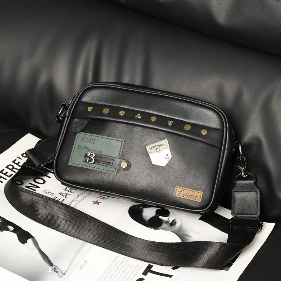 

В наличии: Новая модная мужская сумка через плечо с оригинальным дизайном, трендовая маленькая квадратная сумка с ремешком, маленькая сумка для пар.