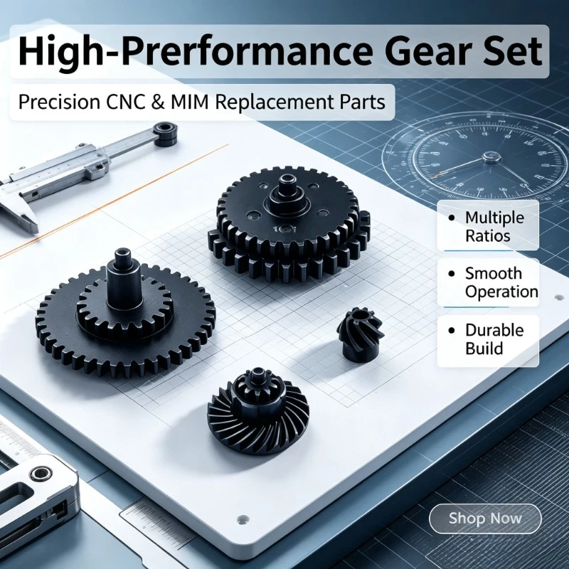 Bevel Spare Gear Components, 8-24 Spec CNC Full Range Gears, Offset-pin Straight-tooth and Spiral Motor Pinion for Hobby Build