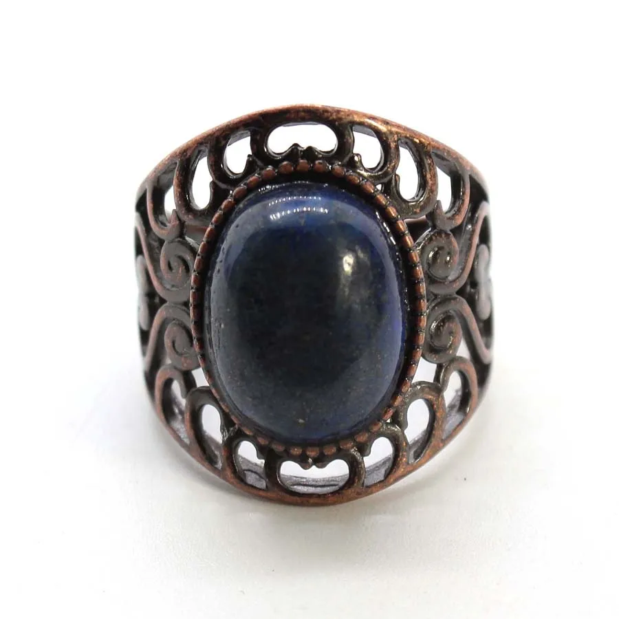 Charms Vingate Hollowed Crystal l Stone Rings For Women Natural Amethyst Rose Quartz Adjustable Finger Ring Choice Men Jewelry