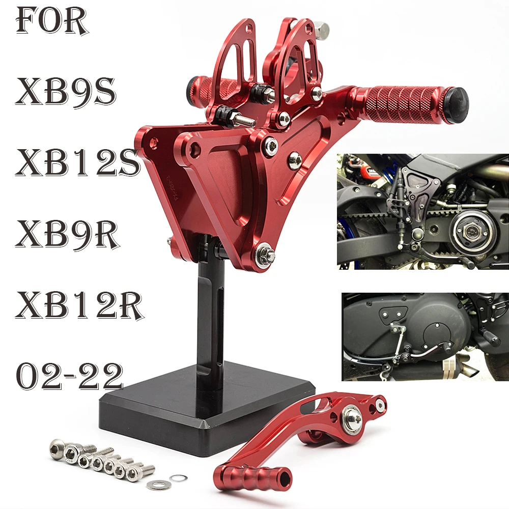 For Buell XB9S XB12S XB9R XB12R 2002-2022 Motorcycle Rearset Footrest Footpeg Adjustable Aluminum Rear Set Motor Pedal Rear Set