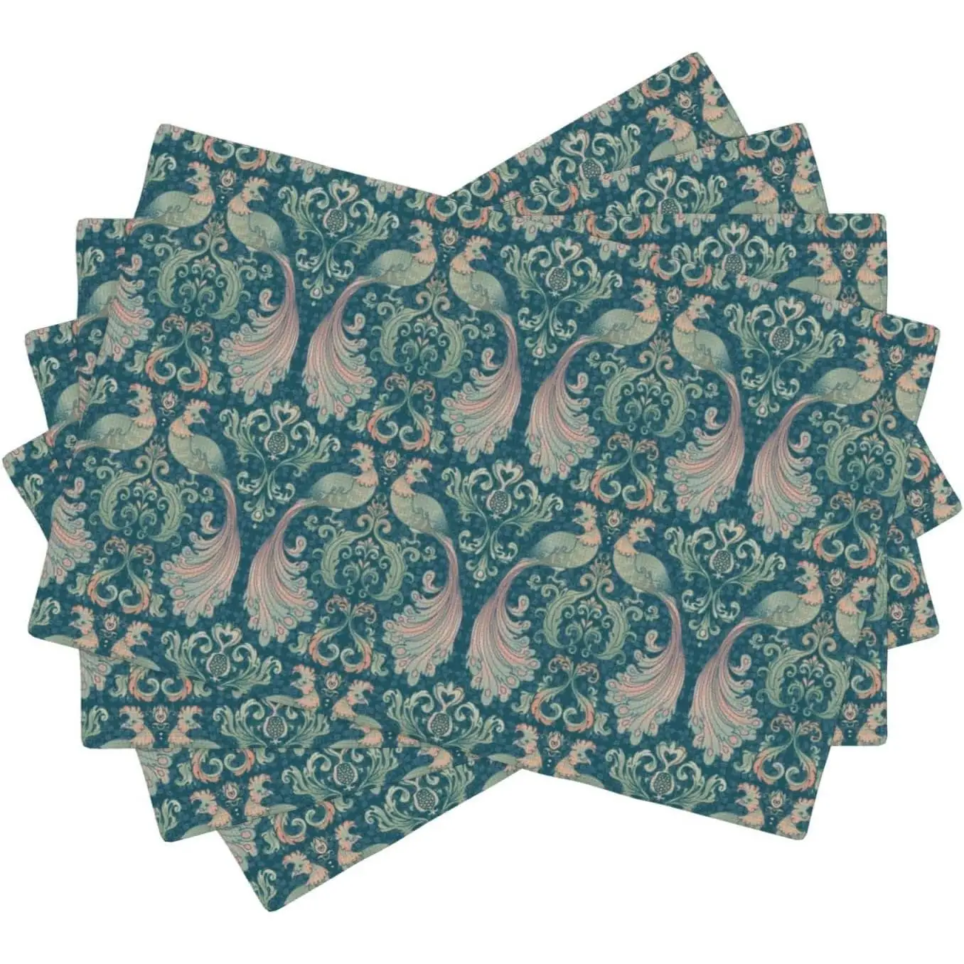 

Коврики для стола с цветочными птицами, 4 шт., нескользящие термостойкие коврики для столовой, настольный декор для сезонной вечеринки на открытом воздухе 12x18 дюймов