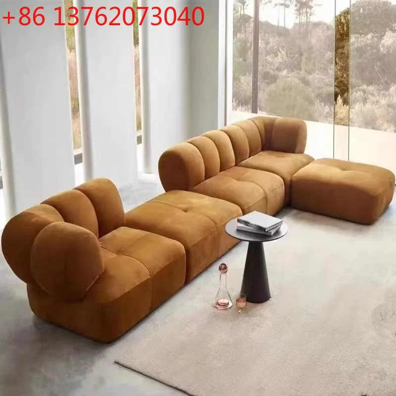 أريكة إيطالية بسيطة على شكل يقطين على الطراز الكريمي الشمالي لغرفة المعيشة الإبداعية #1