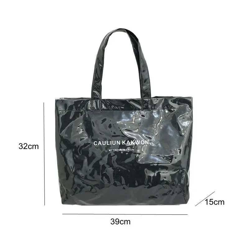 Large-capacity Transparent Jelly Bag 2021 New Trendy PVC Beach Tote Bag Travel Portable Shoulder Bag Women Handbags Casual Tote