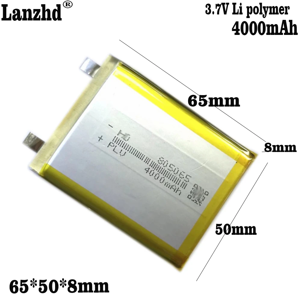 

3.7V 4000mAh Rechargeable Polymer Lithium Li Lipo Battery 805065 For PSP GPS ipod PAD MID Portable Power Bank Medical equipment