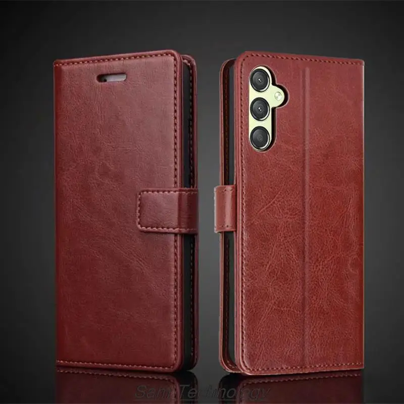 

Card Holder Leather Case for Samsung Galaxy A24 4G 6.5" Pu Leather Flip Cover Retro Wallet Phone Case Business Fundas Coque
