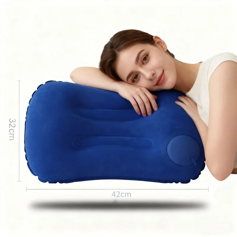 Ultra Soft Inflatable Travel Pillow Portable Neck And Lumbar Support for Camping Pool Car Outdoor Comfort Lightweight Compact gallery 1