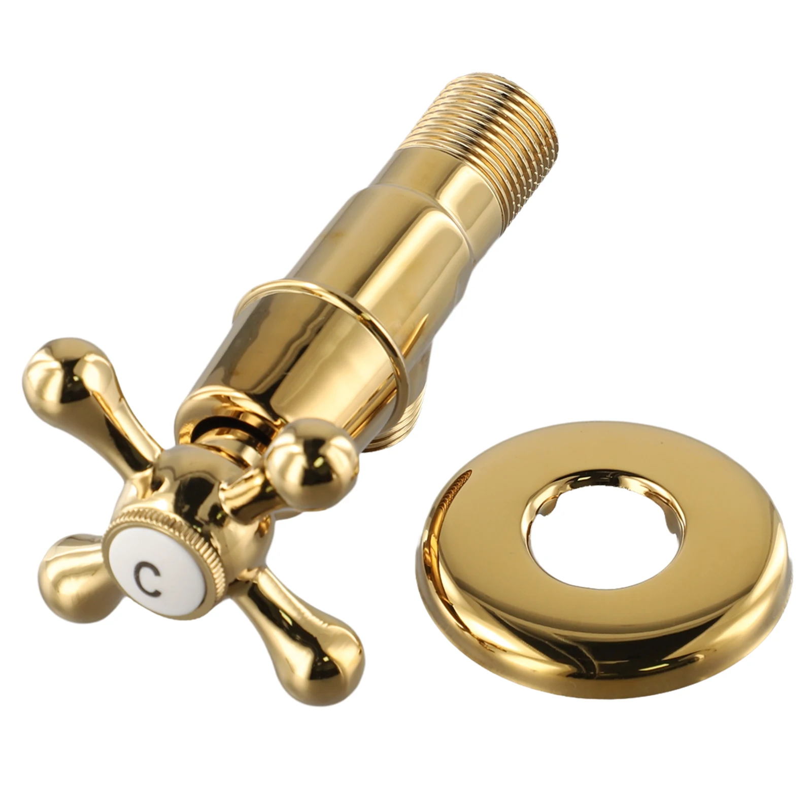 

1/2" Angle Valve Brass Angle Valve Brass Material Excellent Plating Treatment Home Decor Home Decor For Laundry Tub