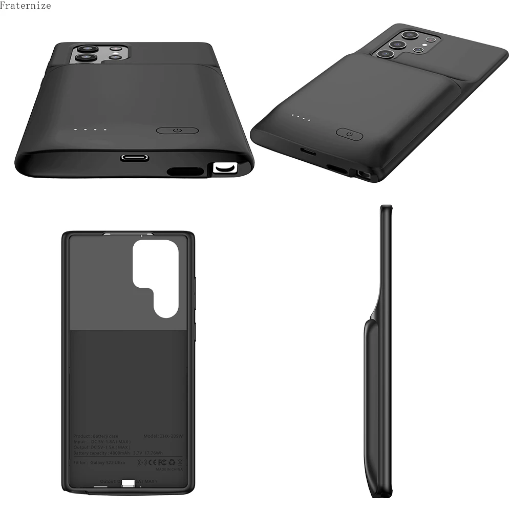 Funda de alimentación S22 para Samsung Galaxy S22 Ultra S22 Plus, cargador de batería externo, funda de carga portátil a prueba de golpes