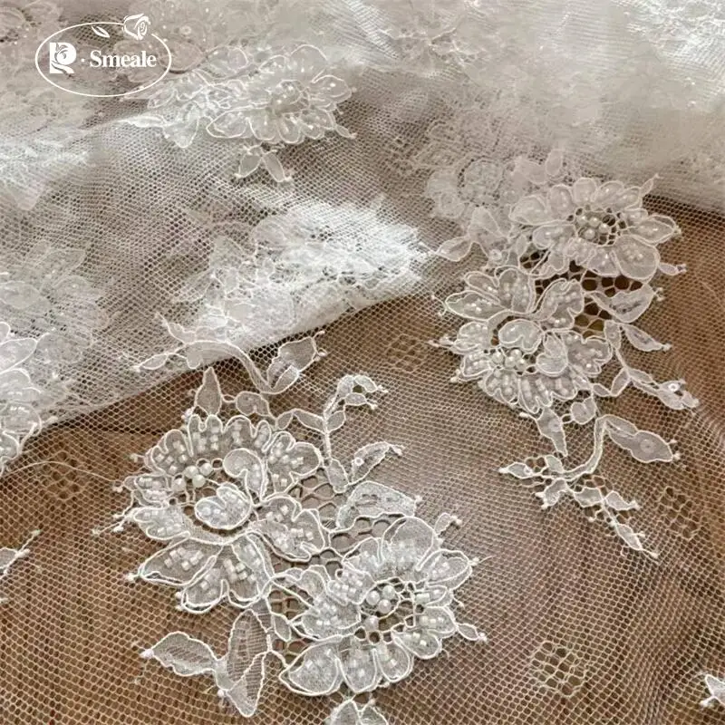 3M Perlen-Seil-Stickerei mit Glitzer-Pailletten-Spitze. Luxuriöses Abendkleid aus französischer Spitze. DIY 2026 Neuer Stoff zum Nähen. – Detail 2