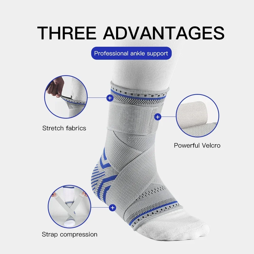 1 Pcs Ankle Support Bandage Compression Sleeve Breathable for Injury Recovery Joint Pain Basket Foot Socks Tobillera