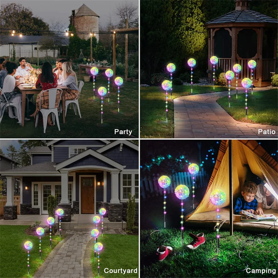 LED Outdoor Solar Lichter Landschaft Pathway Beleuchtung Wasserdichte 1/3 Köpfe Löwenzahn Rasen Lampen für Park Terrasse Garten Dekoration