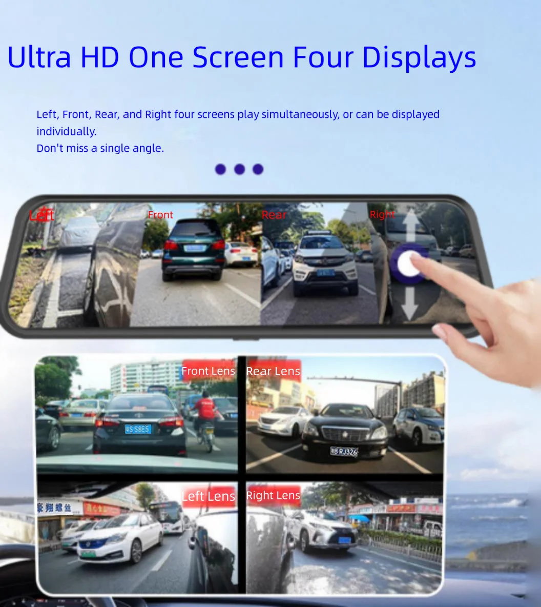 360° 4K Dash Cam with WiFi, 10