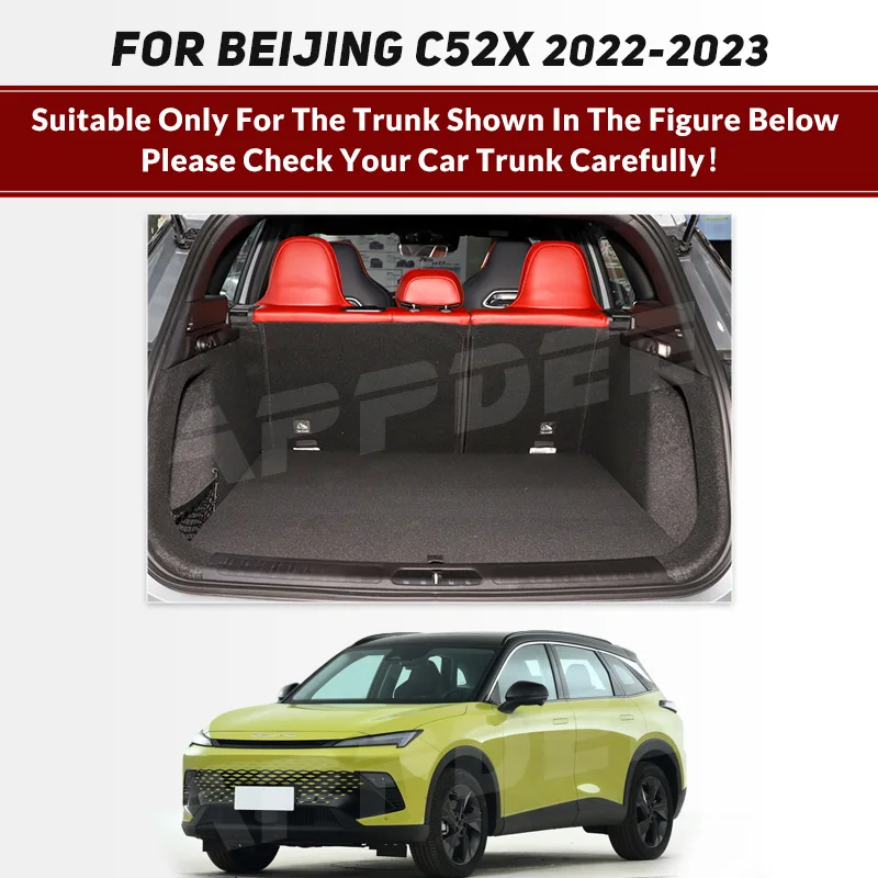 Auto Full Coverage Trunk Mat For BEIJING C52X 2022 2023 Car Boot Cover Pad Cargo Liner Interior Protector Accessories