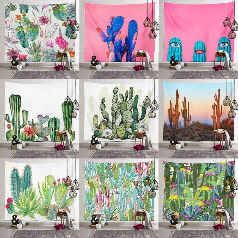 Nordic Home Fabric Plant Tapestry Wall Hanging Retro Tropica
