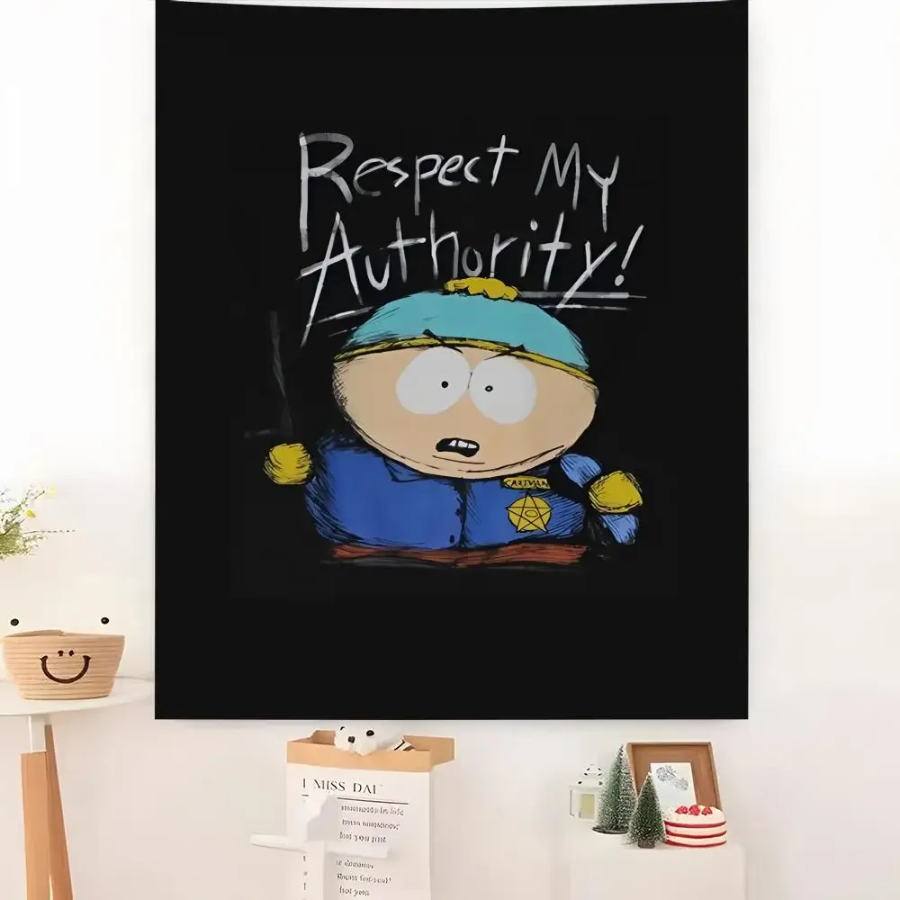 Respect My Authority S-South P-Park Tapestry Microfiber Background Art Decor For Bedroom  Bar Garden Outdoor Festival Wall Deco