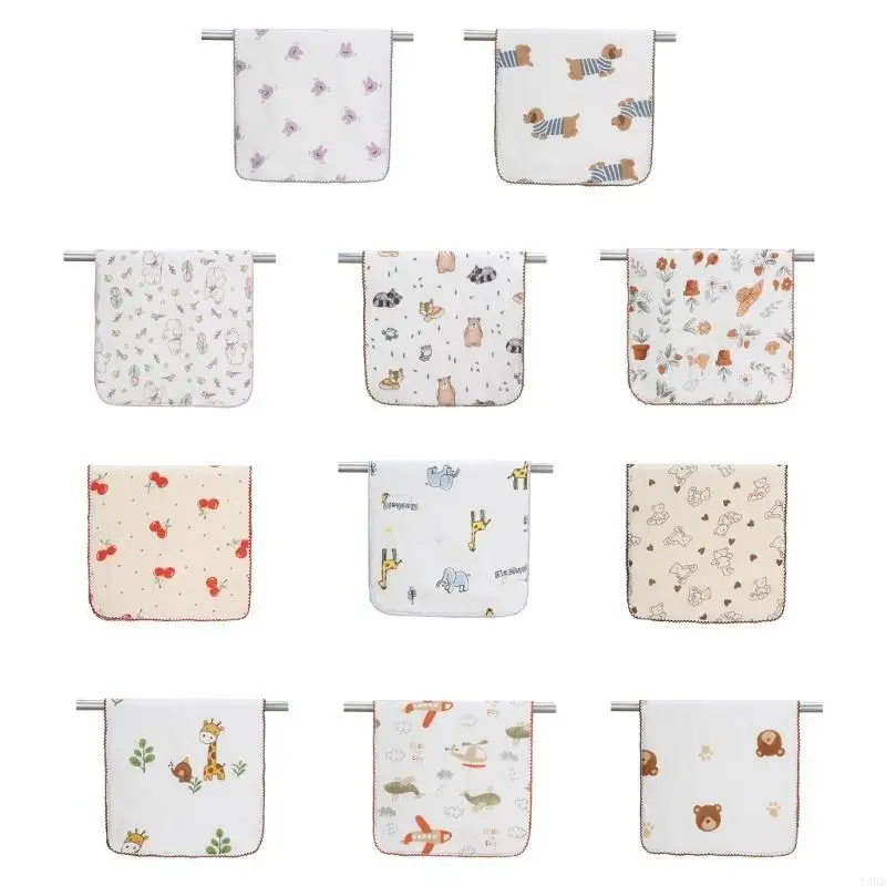 

Y88D Wipe Towel Breathable Rectangle Towel Washcloths with Pattern Saliva Wipe