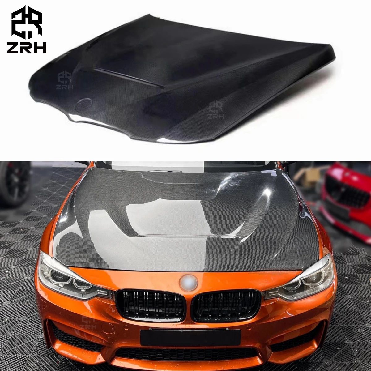 

GTS Style Real Carbon Fiber Bonnet hood For BMW 3 Series F30 engine hood carbon fiber