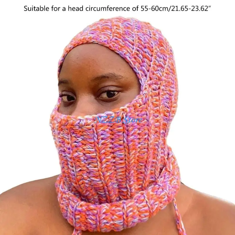 T21F Thicken Neck Protect Balaclava Mixed Color Hat for Teen Winter Wear