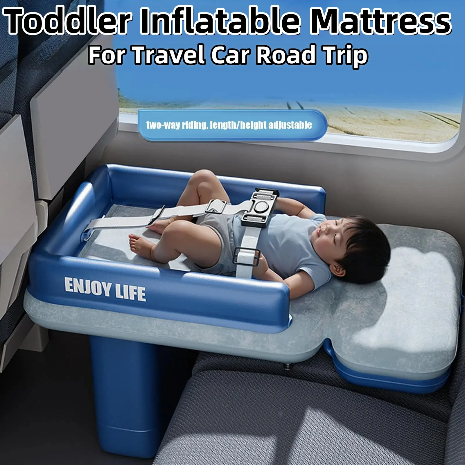 

Portable Toddler Inflatable Mattress Plane Mattress Baby Child Airplane Bed Air Bed Seat Extender Sleeping Mattress