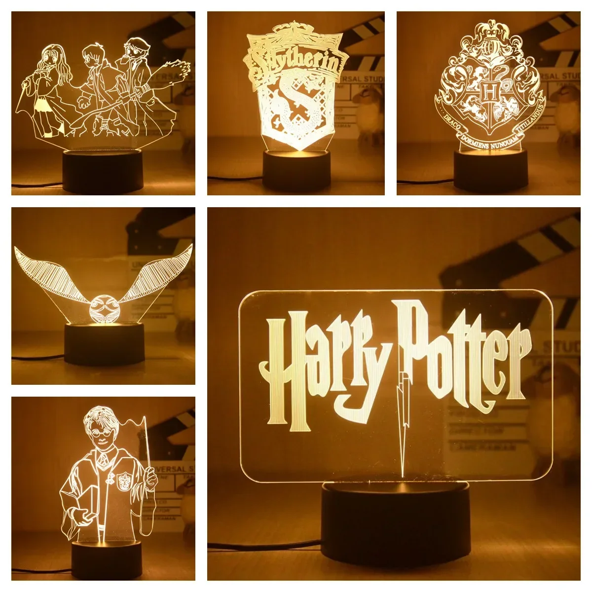 Mainan figur Anime lampu malam 3D Harry Potter baru populer meja kreatif Led samping tempat tidur untuk dekorasi ruang rumah lampu keren hadiah anak-anak