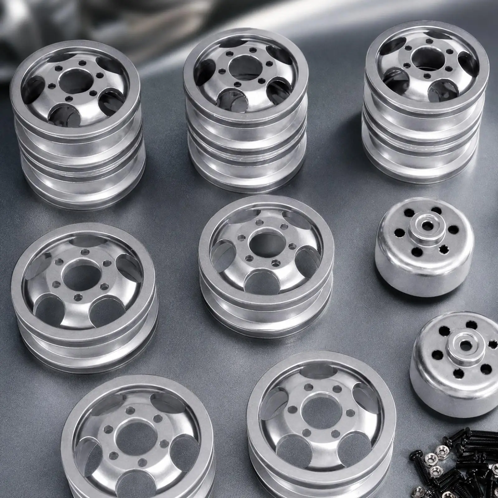 Aluminum Wheel Hub for 1 16 RC Trucks CNC Metal Upgrade Part with Mounting Adapters for Wanpilong Mangniu
