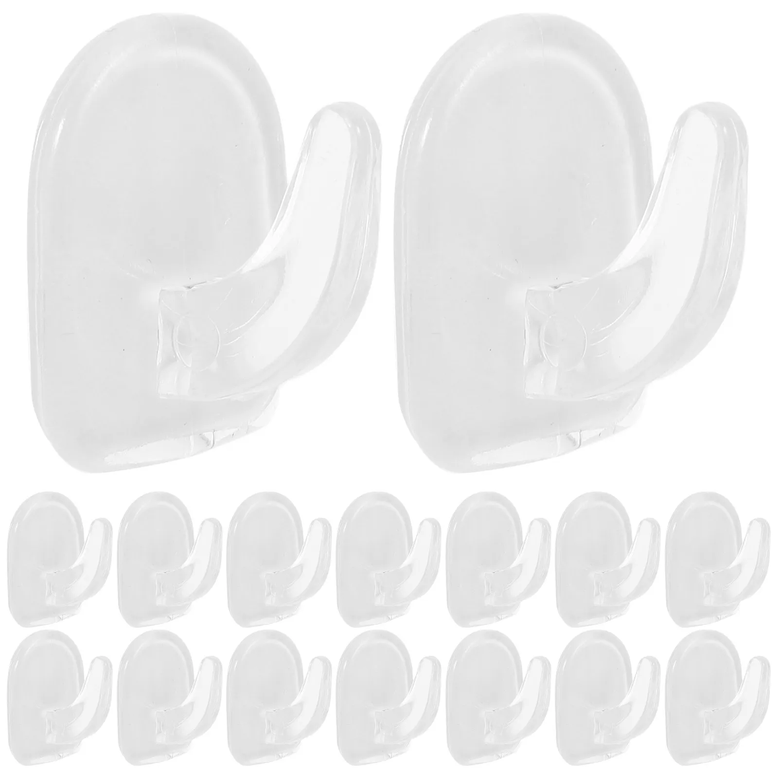 30Pcs Transparent Horn Adhesive Wall Hooks Clear No Drill Towel Hook Stick on Hooks Removable Sticky Holder for Shower Kitchen
