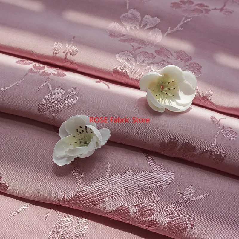 

Retro Plum Jacquard Fabric For DIY Sewing, Spring Summer Dress, Designer Fabric