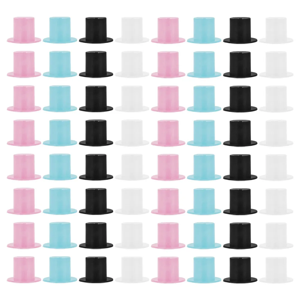 

120pcs Mini Hat Decoration Plastic Wedding Party DIY Accessories Small Top Hat Snowman Handicraft Toppers Supplies
