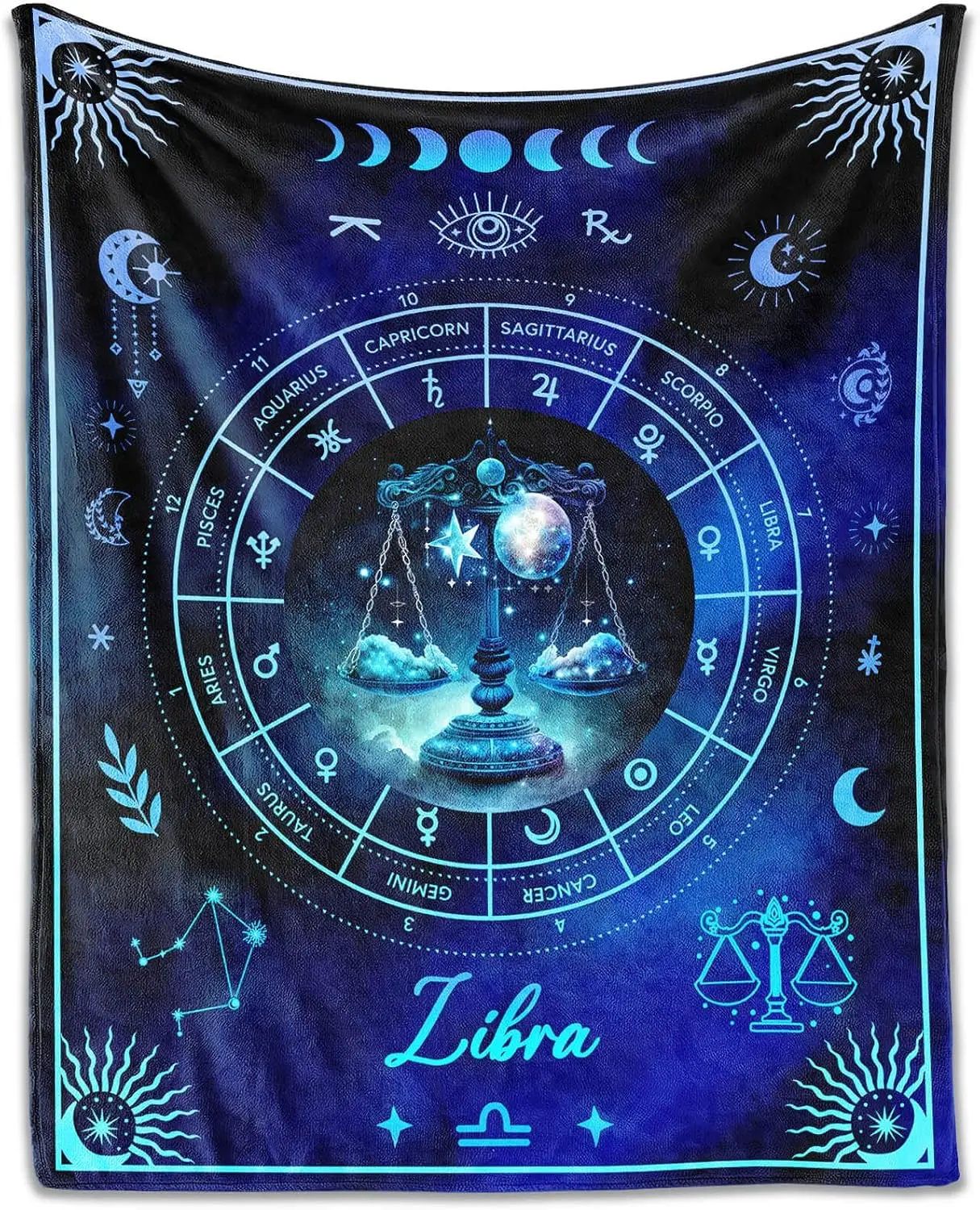 Libra Blanket Gifts Rectangular Flannel Zodiac Throw Blanket Cozy Gift for Boys Girls Teen Women Men Tarot Cards Lovers