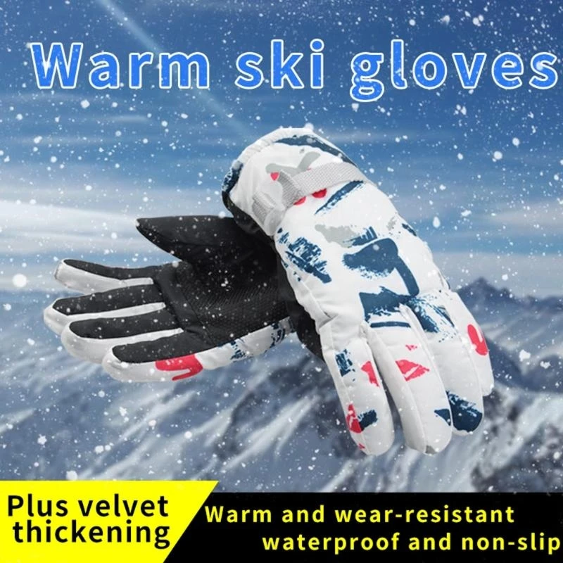 الرجال زوجين زوجين مقاوم للماء قفازات التزلج الشتوية القطن دافئ التزلج قفازات قفازات الثلج المضاد للرياح قفازات التزلج على