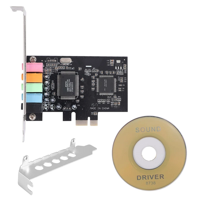 Pcie Sound Card 5.1, PCI Express Surround Card 3D Stereo Audio With High Sound Performance PC Sound Card CMI8738 Chip